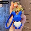 Baimao Cartoon Resina Amor Coelho Chaveiro Masculino e Feminino Bonito Criativo Requintado Casal Chaveiro Anel Bolsa Escola Pingente