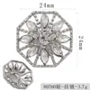 Botones de Aleación Huecos Poligonales Estilo Chanel de Alta Calidad Tachonados con Diamantes Cosidos a Mano para Abrigos y Ropa, Botones Populares Tachonados con Diamantes