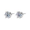 Pendientes de plata de ley S925 con seis garras de diamantes Mosan de 1 quilate, elegantes y sencillos, de moissanita, para regalo, joyería para las orejas, Live Supply