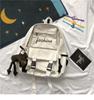 Mochila Escolar Estudiante Chica Diablo Harajuku Japonesa Estilo Ins Corea del Sur Hong Kong Mochila de Herramientas Retro Mochila de Lona para Hombres
