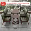 Sillón Sofá Estilo Madera Maciza, Set de Cafetería y Té de Leche, Combinación de Mesa y Sillas de Comedor, Cabina Retro para Restaurante Catering Casa de Té Comercial
