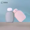 Material de Felpa Suave Botella Rellenable de Tapa abatible de 100 ml Botella para Loción Champú Gel de Ducha Detergente para Ropa Botella de Plástico Tamaño de Prueba