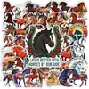 56 Adesivos de Cavalo Galopante Estilo Tinta de Compra Direta Transfronteiriça, Arte Colorida de Cavalo Correndo Pintura a Óleo Criativa Tendência Diário Adesivos de PP