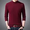 Suéteres para Hombre al por Mayor, Cuello Alto Medio, Estilo Coreano, Cuello Redondo Casual de Moda, Suéter Básico de Punto para Hombre, Fábrica de Exportación