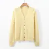 Cardigan de Punto de Lana Peluda con Cuello de Felpa, Manga Larga, Holgado, Color Sólido, Suéter de Lana Pulóver Cepillado, Nuevo Otoño/Invierno