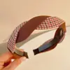 Diadema Retro Francesa Femenina Trenzado Empalmado Paquete de Cabello a Cuadros Diadema de Presión para el Cabello Popular 2024 Nuevo Pasador Adorno para el Cabello