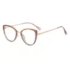 Gafas de Moda Cat-Eye Europeas y Americanas de Moda con Protección contra Luz Azul, Aptas para Lentes Graduados, Montura de Metal