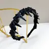 Nova Moda de Verão Faixa de Cabelo de Organza com Cristais e Dentes Largos com Toque de Luxo, Faixa Larga Moderna para Lavar o Rosto, Acessório de Cabelo