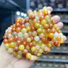 Pulsera de jade de seda dorada natural más vendida transfronteriza, Pulsera de bucle único con cuentas redondas de jade de color Gobi, Joyería de jade estilo chino al por mayor