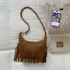 Bolso Cruzado de Moda Versátil con Borlas para Mujer, Bolso de Hombro Simple Casual, Bolso Retro de Dumpling Mate, Comercio Exterior Transfronterizo