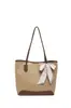 2026 Bufanda de Seda con Bloques de Color de Verano Bolso Tote para Mujer Gran Capacidad para Viajar al Trabajo Bolso de Hombro Único para Compras Simple Stock de Fábrica al por Mayor