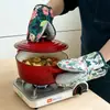 Nuevos Guantes Aislantes Térmicos Estampados para Horno de Microondas para Cocina Casera, Engrosados, Resistentes a Altas Temperaturas, Antiescaldaduras, Guantes para Hornear, En Stock