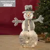 Decorações de Boneco de Neve de Natal, Enfeites que Melhoram a Atmosfera, Cena de Rena de Pelúcia Branca Brilhante na Véspera de Natal para Vitrines