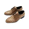 Zapatos de cuero a cuadros para hombre, zapatos pequeños de cuero con cordones, zapatos de cuero de punta de talla extragrande transfronterizos, zapatos de cuero casuales formales de moda modernos para hombre