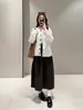 La primavera no se retrasa Nuevo Otoño/Invierno Temperamento Retro Falda Suave de Capullo Holgada Adelgazante Moda Falda Midi con Caída para Mujer