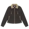 2025 Moda Femenina Cardigan Cremallera Color Sólido Creativo con Cuello de Piel Chaqueta de Algodón para Mujer Venta al por Mayor Suministro Directo 34