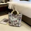 Bolsa de Lona Mini Pequena Nicho Bolsa de Ombro Única Feminina Nova Ins Bolsa Tote para Aula Bolsa de Viagem Bolsa de Tecido