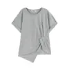 Top de Verano ALINDM para Mujer Tallas Grandes con Mangas Cortas Volantes, Tacto de Alta Gama 100 kg Diseño Coreano Camiseta de Manga Corta