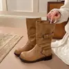 Primer Encuentro Ji Retro Lavado Botas de Vaquero Western Martin Botas para Mujer 2026 Otoño Verano Nuevas Botas de Pantalón de Tacón Grueso Botas de Media Caña