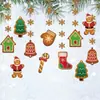 Navidad Transfronteriza Productos Nuevos Decoraciones para Fiestas Navideñas de Invierno Adornos Colgantes Calcetín con Copos de Nieve Portacalcetines Hombre de Jengibre Colgantes para Árbol de Navidad