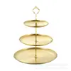 Soporte de Acero Inoxidable Europeo para Pasteles de Múltiples Niveles Plato para Snacks y Frutas Mesa de Centro de Lujo Ligero Mostrador de Recepción Snack Soporte de Exhibición de Postres de Gama Alta