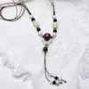 Colar de contas de cerâmica colorida Moda Retro Novo Estilo Chinês Personalidade Colar Longo Camada Dupla Colar Colar Avançado Atacado