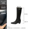 Botas Altas Cuadradas para Mujer que Aumentan la Altura 9cm, Nuevo Modelo 2026, Estilo Páramo con Hebilla de Cinturón, Botas de Moda Adelgazantes, Botas de Montar Retro