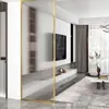 Pantalla Decorativa Hueca de Entrada Minimalista Moderna Lujo Ligero Acero Inoxidable Larga Partición de Vidrio Arcoíris para Vestíbulo y Sala de Estar