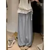 Pantalones Casuales de Cuadros Grises y Blancos de Cintura Alta y Pierna Ancha para Mujer, Nuevo Estilo Verano 2026, Corte Holgado, Adelgazante, Pantalones Harem Ligeros