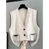 Novo Colete de Malha Outono/Inverno Estilo Coreano e Japonês 2026, Colete de Malha Casual Feminino, Camada Base