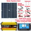 Kit Solar 50W Inversor Controlador Painel Solar 12V para 220V110V Carga e Descarga Inteligente de Bateria