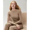 Suéter 100% cashmere puro, nova coleção outono/inverno 2026, blusa de gola alta básica feminina, doce e estilosa, corte justo e que valoriza a silhueta