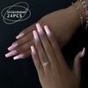 Peças de Unha Quentes Transfronteiriças Estilo Europeu e Americano Manicure Francesa Patch Pó Cor de Contraste Preto Explosões de Comércio Exterior Unhas Postiças Produtos Acabados