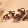 Sandalias de Playa Gruesas Cómodas Casuales para Mujer, Modelo Nuevo de Verano 2026, Talla Grande, Velcro, Talla Única