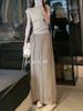 Internet Celebridade Idade-redutor Yujie Luz Maduro Sal High-end Estilo Pequeno Estilo Perfumado Casual Calças de Perna Larga Terno Profissional de Duas Peças Verão Feminino