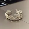 Anel Aberto Borboleta para Mulheres 2026 Novo Estilo Estilo Floresta Versão Coreana Simples Ins Design de Nicho Anel Ajustável