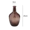 Nuevas decoraciones de jarrón reloj colgante madera borracha verde oscuro cuello delgado jarrón de vidrio con forma de botella de vino jarrón para sala de estar