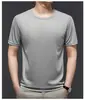 Camiseta de Manga Curta Transfronteiriça Masculina Camiseta Simples Verão Nova Manga Curta Gola Redonda Top Cor Pura Camiseta Gola Redonda Dropshipping