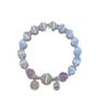 Pulseira Borboleta de Material de Vidro Feminina com Design de Nicho Pulseira Luar Cinza Versátil Elegante Moderna Presente para Estudante