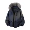 Parka Retro Americana com Gola de Pelo Removível Jaqueta de Algodão para Homens e Mulheres, Casaco de Algodão Espesso Quente de Inverno Jaqueta Versátil com Capuz Tendência
