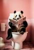 Chimpanzé elefante panda animal pôster arte engraçada tela de parede pintura a óleo banheiro vaso sanitário decoração de casa