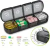 La Nueva Caja de Pastillas de Plástico Portátil de 4 Compartimentos Más Vendida de Amazon, Mini Caja de Pastillas Sellada para Viaje para Siete Días