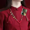 Colar Cordão com Pingente Thangka Pendurado no Pescoço Algodão Enrolado à Mão Estilo Xizang Pingente do Deus da Riqueza de Cinco Vias Colar Cordão com Contas Dzi para Homens e Mulheres