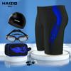 Roupa de banho masculina maiô L-5XL plus size secagem rápida bermuda de cinco pontos touca de natação óculos de natação maiô equipamento de natação masculino atacado