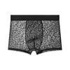 Ropa Interior de Seda de Hielo para Hombre Calzoncillos Bóxer Antibacterianos para Hombre Estilo Delgado de Verano Ropa Interior Deportiva Sexy de Secado Rápido de Cuatro Esquinas para Hombre
