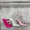 Salto Alto com Pedraria de Design Exclusivo 2026 Verão Comércio Exterior Europeu e Americano Salto Fino Flor Borboleta Socialite Europeia e Americana Sapatos de Casamento para Mulheres