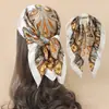 Pañuelo Cuadrado Pequeño de Gama Alta, Pañuelo de Seda Estampado de Moda Estilo Coreano, Pañuelo de Seda de Anacardo para Mujer, Nuevo Pañuelo de Cuello Retro de Primavera y Verano para Mujer