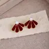 Pendientes de Perla con Forma de Pétalo y Gota de Aceite Ancola, Aguja de Plata, Otoño e Invierno, para Mujer, Estilo Vintage, Pendientes de Lujo Ligero