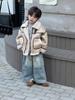 Pantalones para Niños 2025 Invierno Estilo Coreano Pantalones de Terciopelo de una Pieza para Niños Jeans de Terciopelo Suave Pierna Ancha Holgados Versátiles para Niños y Niñas