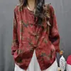 Ropa de Mujer de Algodón y Lino 2026 Primavera Nuevo Estilo Étnico Vintage Top Desgastado con Estampado, Chaqueta Pequeña Versátil y Elegante